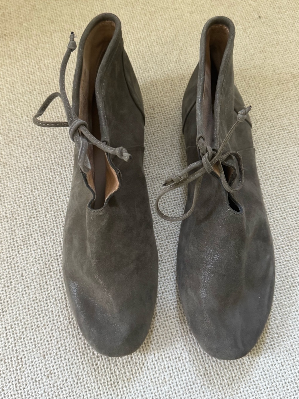 Joe's Jeans Gray Suede Lace-Up Ankle Booties Size 8.5